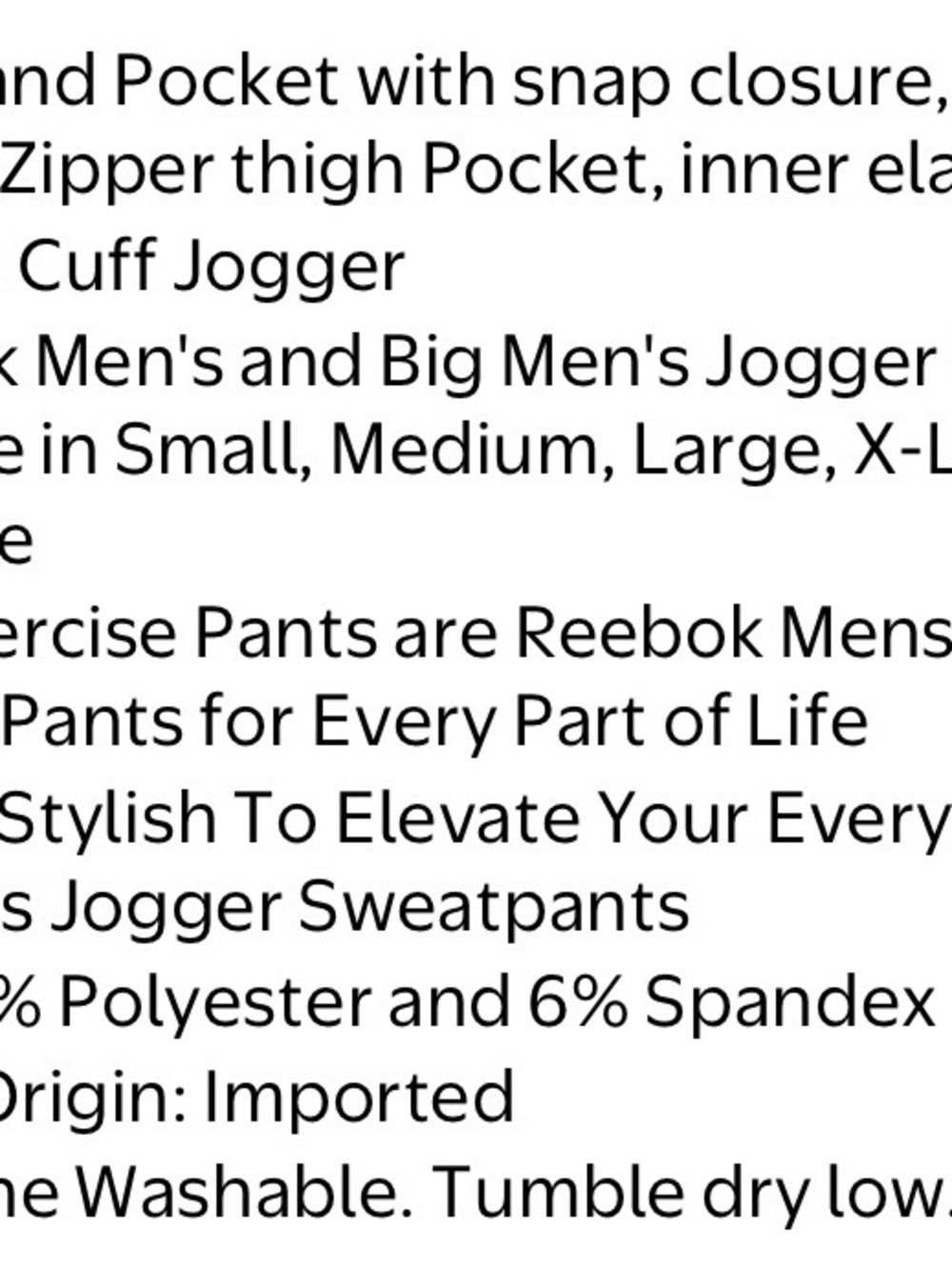 Men’s Reebok Pathfinder Black Joggers XXL - Picture 6 of 6